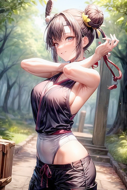 Sporty Chick in Tight Shorts Gets Wild in Detailed Hentai Picture