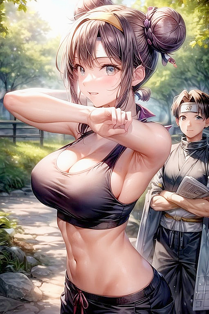 Warm Weather Sensations with Kunai in Hand –  Solo Hentai Picture