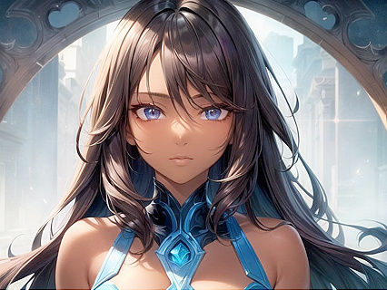 Karma from League of Legends Seduces in Dark Brown Skinned Hentai Picture