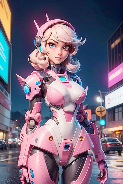 Dynamic Waist Shot of Armored Robot in Steamy Hentai Picture