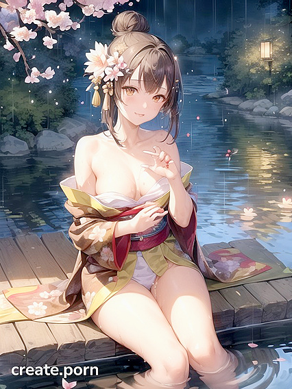 Detailed Human Accuracy – Arms Crossed, Leaning Over to Gaze into the Pond Hentai Images