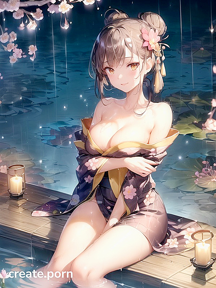 Thick-Haired Beauty Finds Inner Peace at Night in Seductive Hentai Images