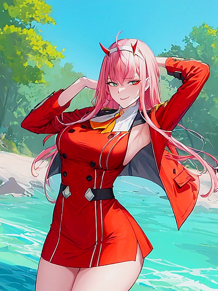 Gaze – Solo Performer Stares Deeply at You in Hentai AI Picture