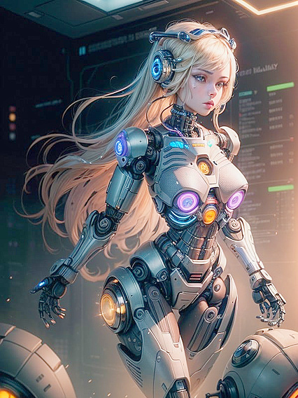 Athena's Hands Tease Tiny 18+ Droids in Busty Hentai Fantasy