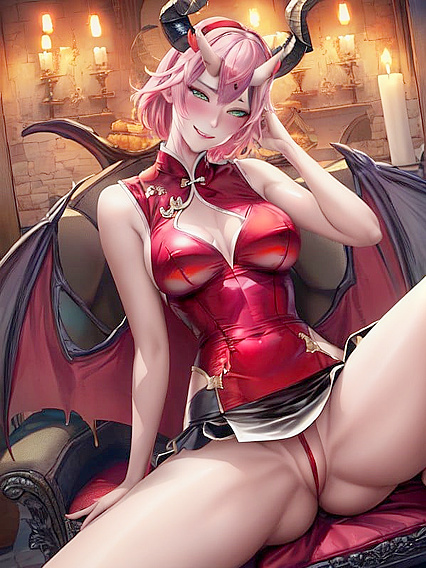 Sakura from Naruto Smiles Mischievously AmidstHellish Flames in Hentai Picture