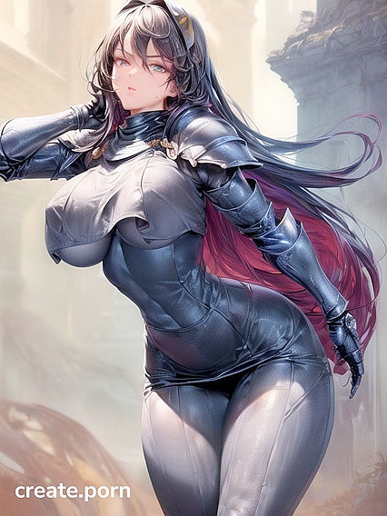 Tiny 18+-Waisted Fantasy Knight in Iron Armor with Huge Tits for Ultimate Hentai Pleasure