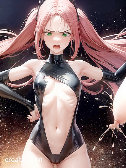 Skinny Girl 18+ Expands Her Breasts While Masterbating in Horny Hentai Image