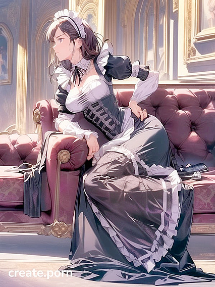 Skinny Girl 18+ with Massive Breasts in Seductive Hentai Picture