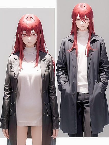 Red-Haired Beauty in Trench Coat Seduces in Steamy Hentai Action