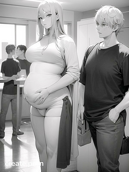 Heavily Pregnant Fat FemBoy 18+ in Diapers for Steamy Hentai Pleasure