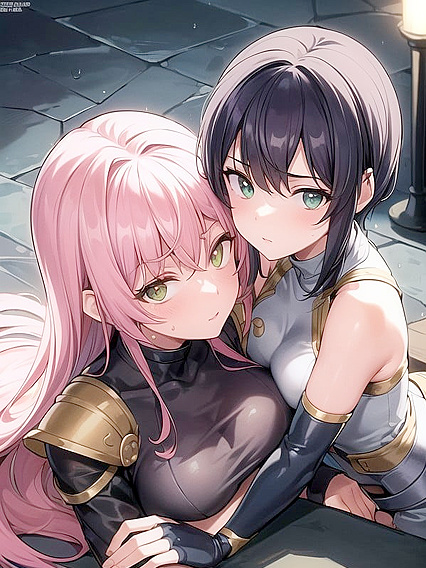 Embarrassed Dark-Skinned Beauty in Armored Gloves for Steamy Hentai Pleasure