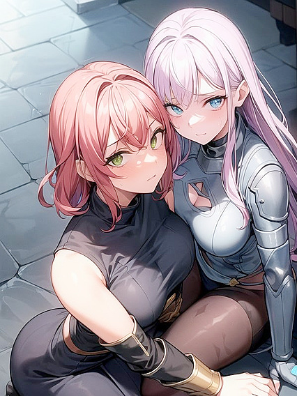 Aroused Submissive with Pink Hair Sinks into Seductive Hentai Pleasure