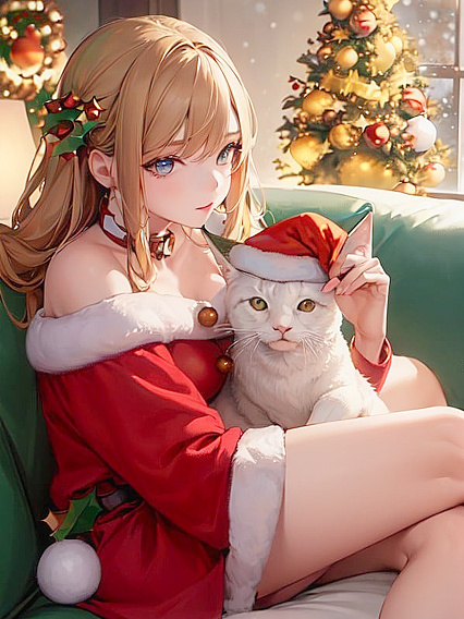 Christmas Masterpiece: Seductive Sofaphoria in hentai AIporn