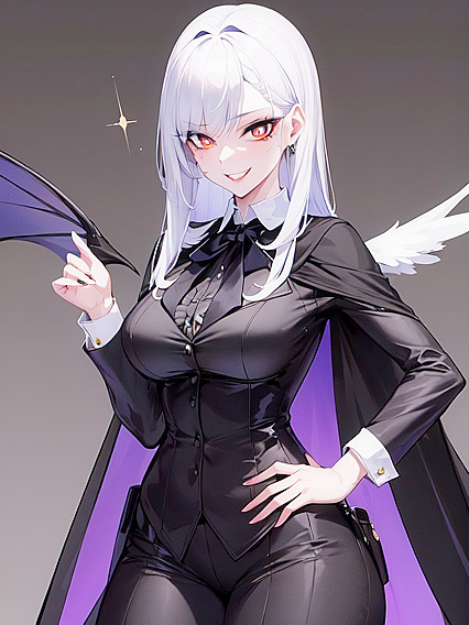 Feathered Demon Wings and Hands in Pockets: A Captivating Hentai Adventure