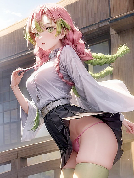 Mitsuri Kanroji from Demon Slayer Shows Off Her View for Horny Fans