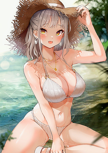 Horny AF Hottie in White Thong + Straw Hat = Ultimate Beach Fap Fantasy!