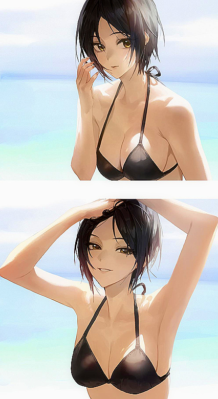 Sen-paaayyyy! Let me show you my hentaiboy on this beach datteeee!