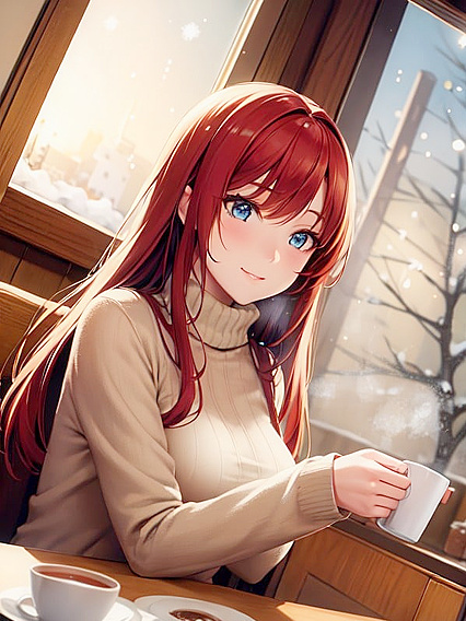 Cozy Winter Café Date: Oversized Sweaters and Intimate Moments by the Fireplace