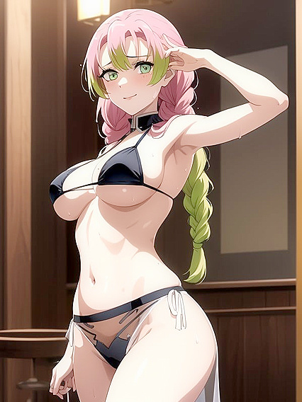 18-Year-Old Bartender Strips Down to Her Thong for Steamy Hentai Fun