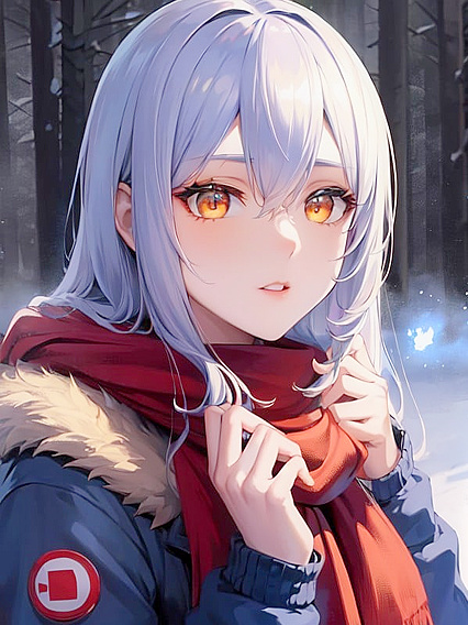 Glowing Blue Fireflies Surround Her in a Vibrant World for Sexy Ski Goggle Hentai Fun