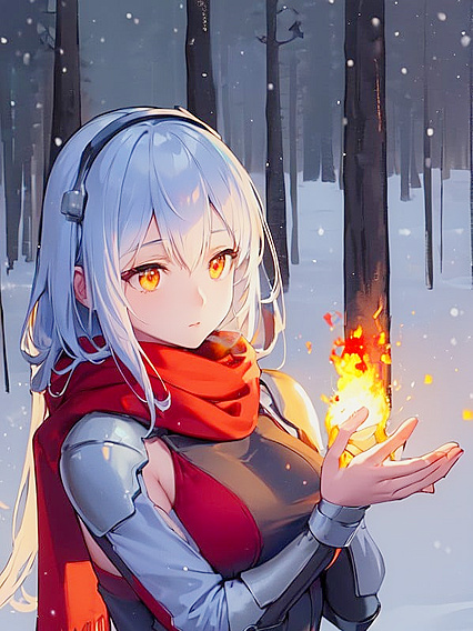 Snowy Adventure: Wearing Colorful Goggles andWarm Armor Amidst Glowing Blue Fireflies Hentai AI Porn