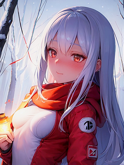 Blushing Mischievously with Small Breasts in a Forest Lit by Blue Fireflies Hentai