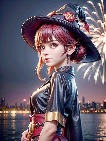 Megumin from Isekai Quartet Giving Seductive Glances in a Masterful Hentai Scene