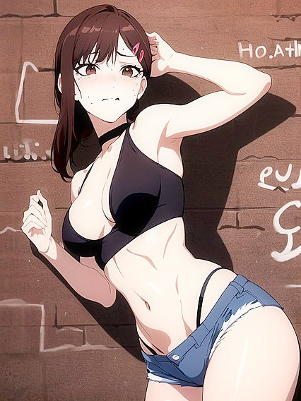 Mascara Glamour: Front View Fetish in Tight Clothes Hentai Seduction