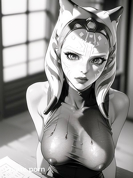Busty Ahsoka Tano from Star Wars Poses Seductively in Professional hentai Photoshoot