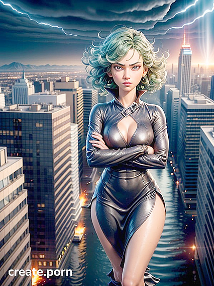 Feet Aloft, Hair Flying, Flowy Dress Flutters in the Wind for Sensual Hentai Pleasure