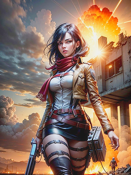 Ashy Skies and Heat-Distorted Ground: Intense Post-Explosion Erotic Anime Scenes