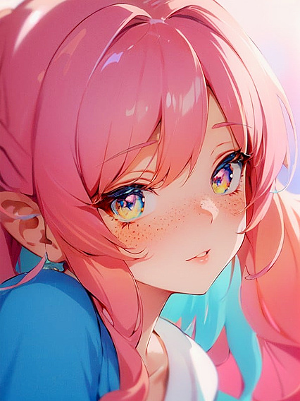 Subtle Bokeh Lights and Notable Freckles Enhance Soft Pastel Anime Erotic Scenes