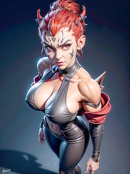 voluptuous Babe with Red Eyes Enjoying Intense 3D Hentai Pleasure