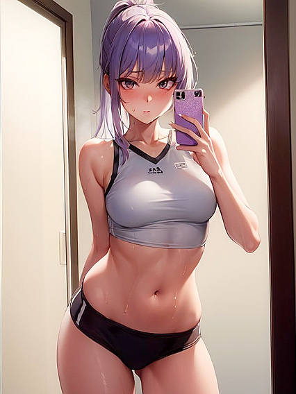 Small Breasts in Loose Basketball Shirt Captured in Sexy Hentai Photoshoot