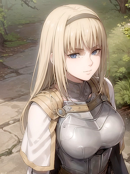 Armored Beauty in Gloves Seductively Stares at You for Hot Hentai Action