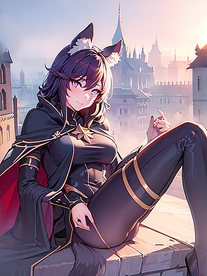 Delta's Determined Arrival in a Foggy Town at Dawn for Intense Hentai Pleasure