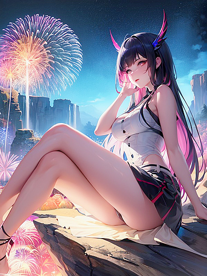 Vibrant Flashes of Color Transform into Seductive Scenes in Dynamic Hentai AI Porn