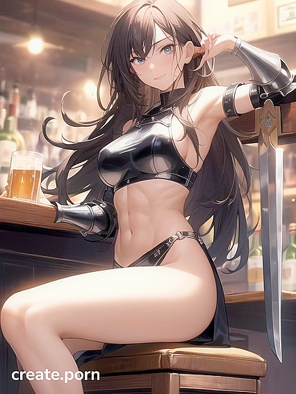Busty Maid Serves Drinks and Passion in Medieval Bar Hentai Fantasy