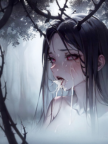 Eerie Moonlit Night: Spreading Asscheeks in a Haunting Hentai Scene