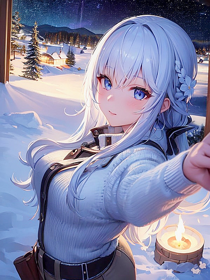 Cozy Winter Night: Gentle Snowfall hentai with Crisp Scenes