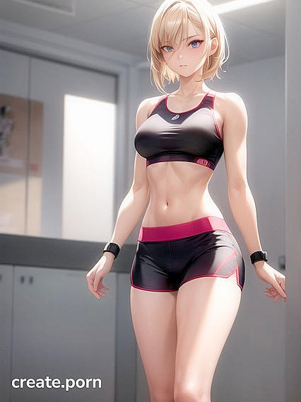 Softball Athlete with Sport Bra and Curvy Thighs Enjoying Seductive Hentai Action