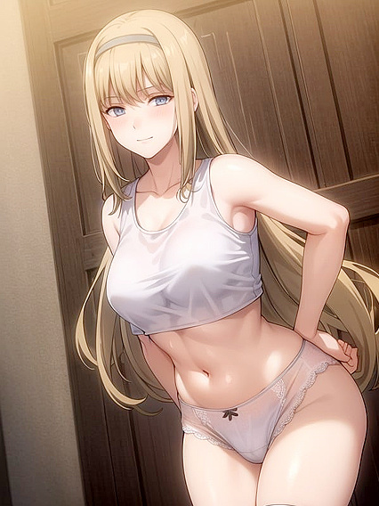 Teen 18+ in Crop Top Wears Cloth Diaper for Steamy Hentai Action