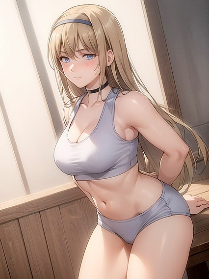 Wearing Calvin Klein Logo Sports Bra for Intense Hentai Action