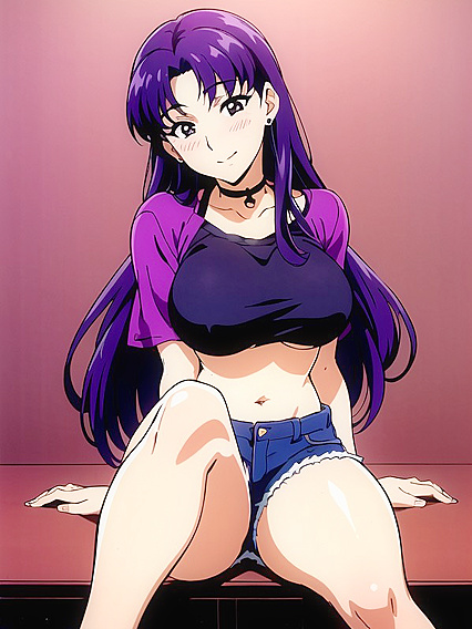 Hot Oversized T-Shirt and Jeans Combo Reveals Seductive Underboob in Hentai Action