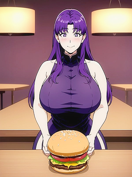 Misato from Evangelion Indulges in Disgusting Obesity Fetish Hentai Scenes