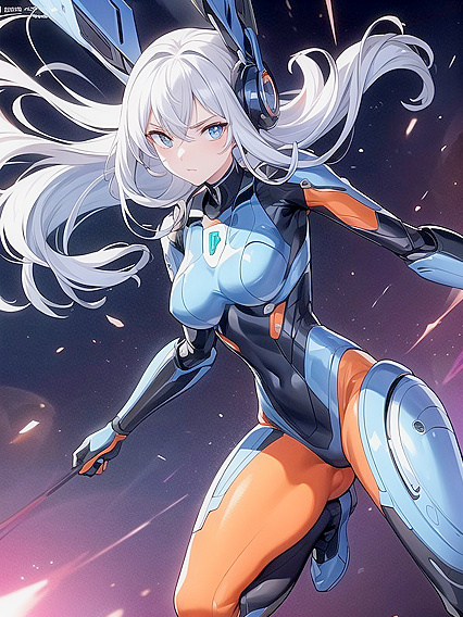 Wet Full Body Action withOrangeLongHairedHentaiGoddess