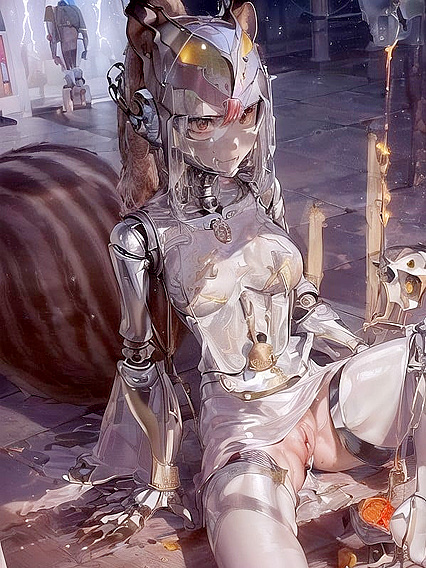 RobotGirl 18+ Casts Fire Spells in Steamy Workshop hentai Session