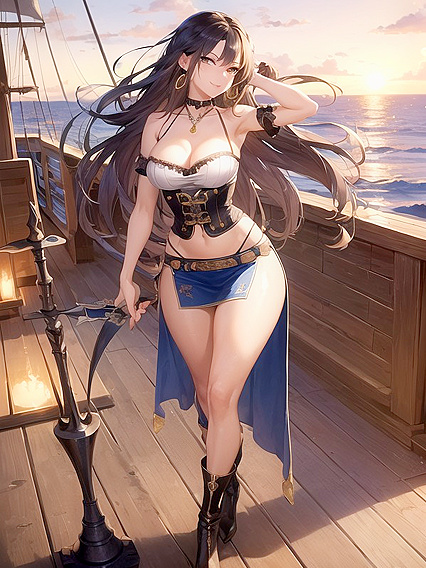 Golden Hoop Earrings and Layered Necklaces Accentuate Her Swinging High-Slit Skirt in hentaiPornia