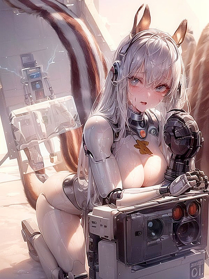 Squirrel Gets Electrified by Lightning Spell Under Gothic Arches in Hentai Fantasy