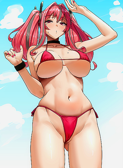 Holy shitlords! Bodacious hottie in skimpy ass-flashing thong!